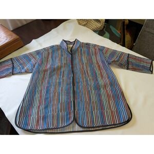 EMMELLE XS Vibrant Multi Color Geometric Striped Structured Sheer Jacket $725
